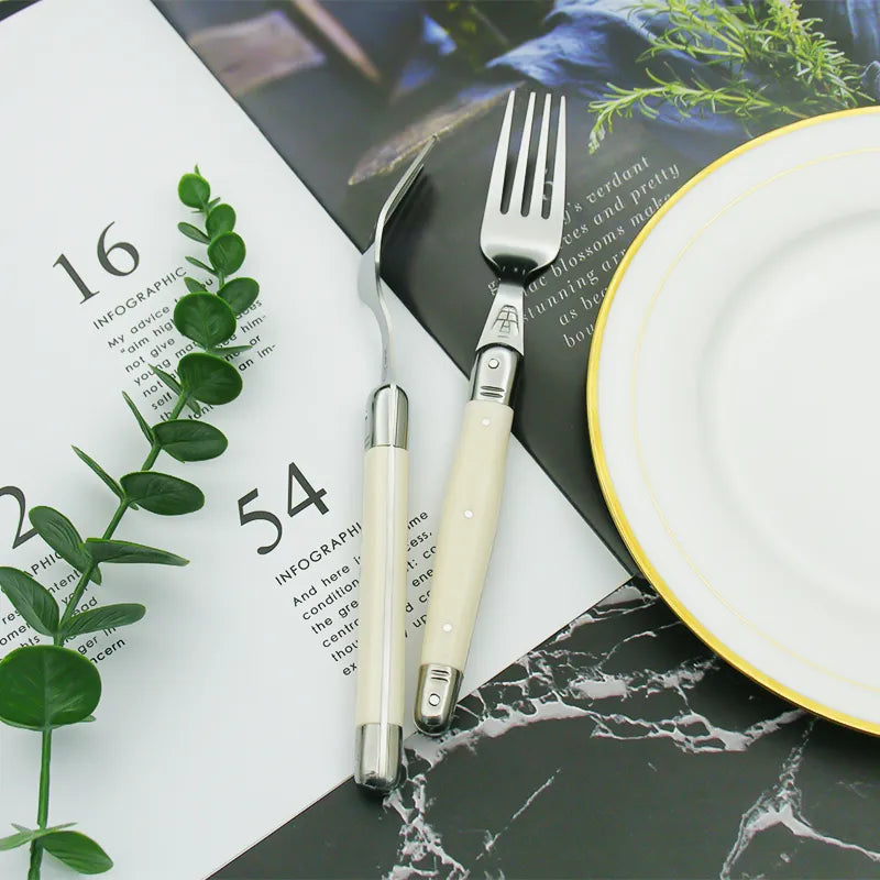 Ivory Elegance – Luxury Laguiole Cutlery Set with Timeless Style