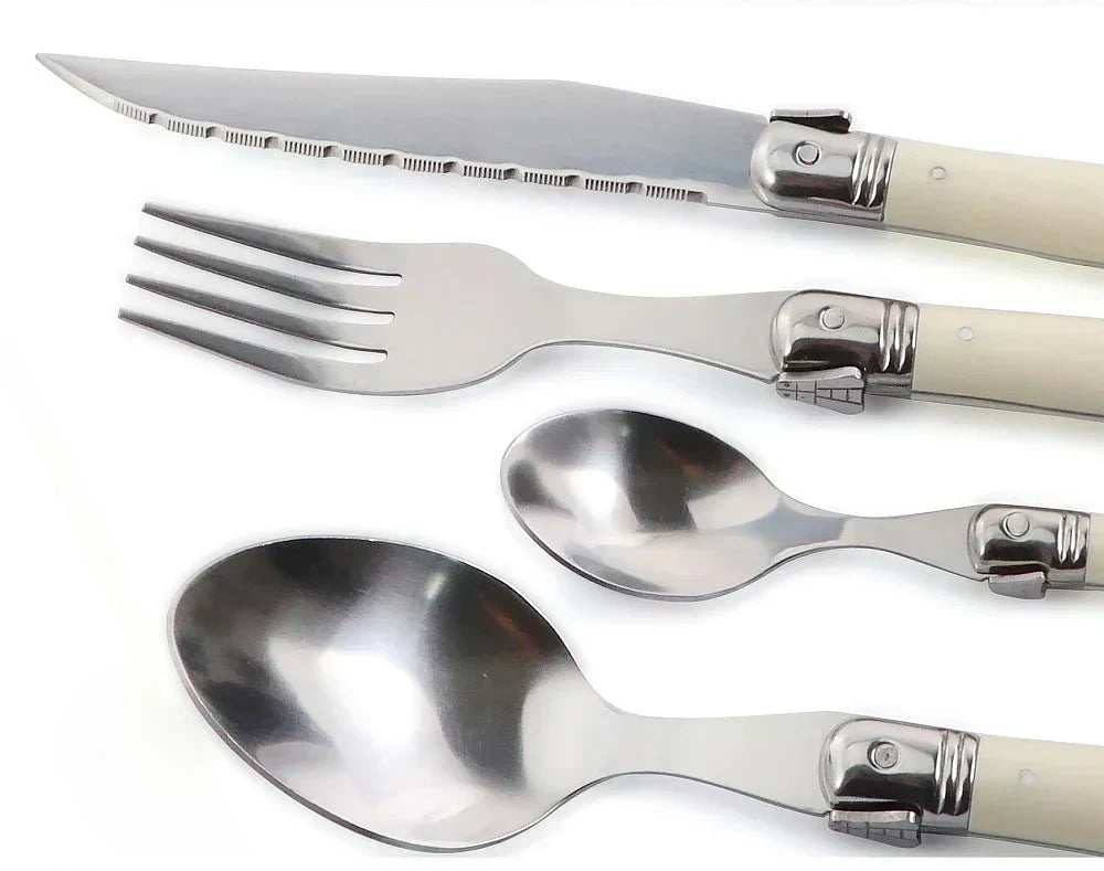 Ivory Elegance – Luxury Laguiole Cutlery Set with Timeless Style