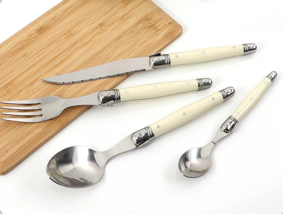 Ivory Elegance – Luxury Laguiole Cutlery Set with Timeless Style