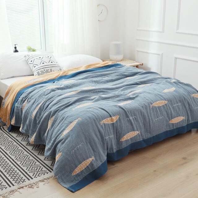 Japanese-Inspired Throw Blanket