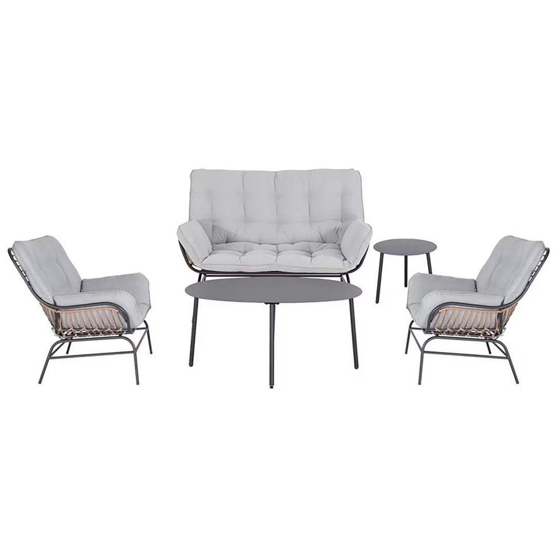 Sorella 4-Seater Outdoor Sofa Set in Grey with Coffee Table & End Table