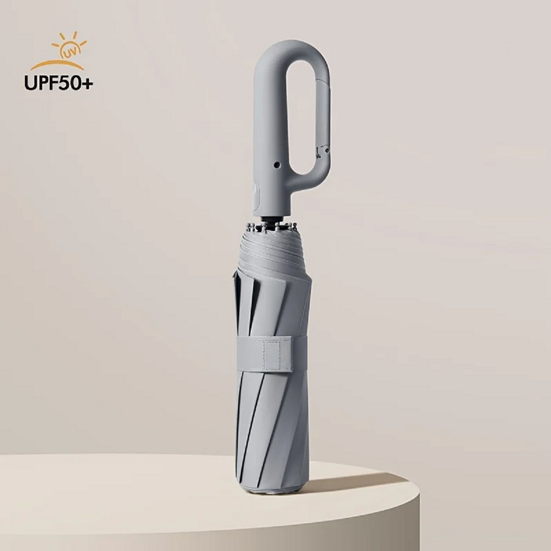 Wind-Resistant Automatic Folding Umbrella with Large Buckle Handle – Compact & Durable