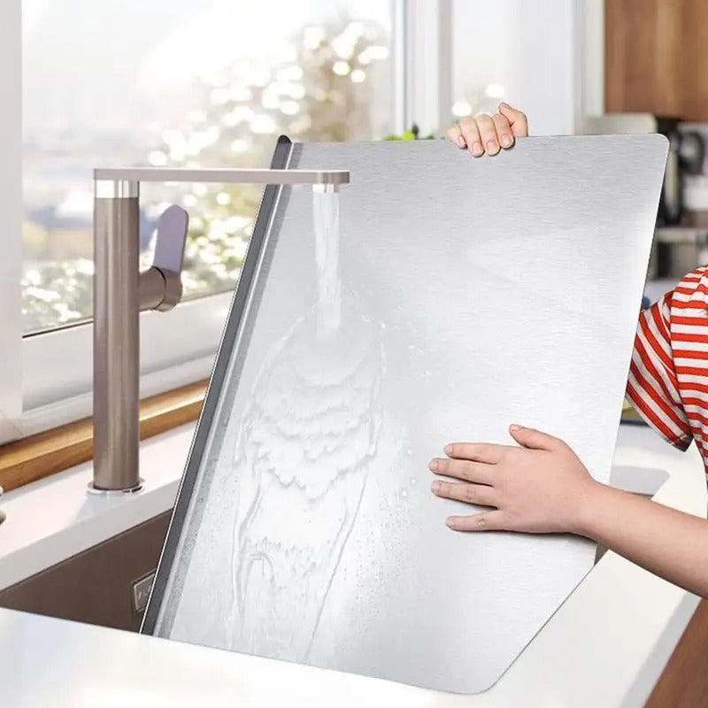 High-Quality Stainless Steel Cutting Board with Edge – Perfect for Homemade Pizza, Pastries, and More!