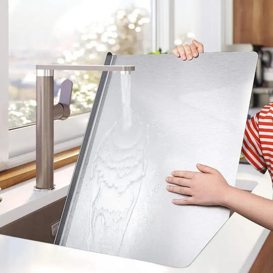 High-Quality Stainless Steel Cutting Board with Edge – Perfect for Homemade Pizza, Pastries, and More!