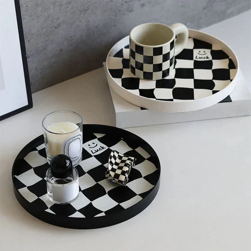 Monochrome Chessboard Storage Tray