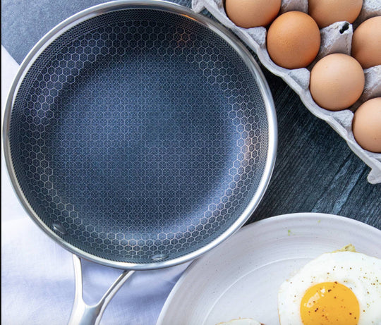 Premium Stainless Steel Frying Pan with Non-Stick Pixel Technology – Ideal for Healthy Frying