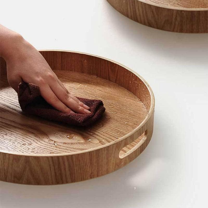 Slim Round Wooden Serving Trays