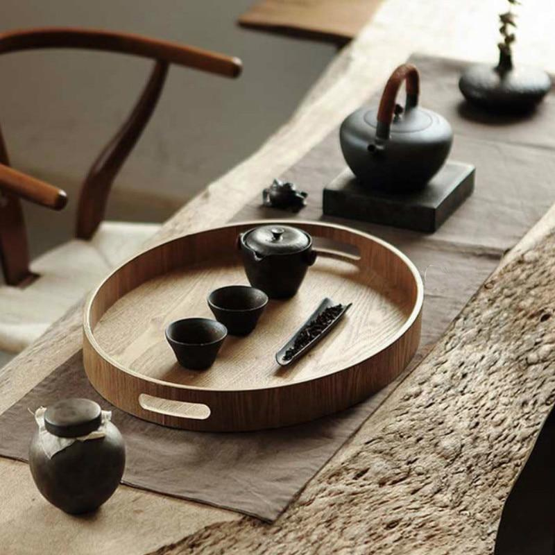 Slim Round Wooden Serving Trays