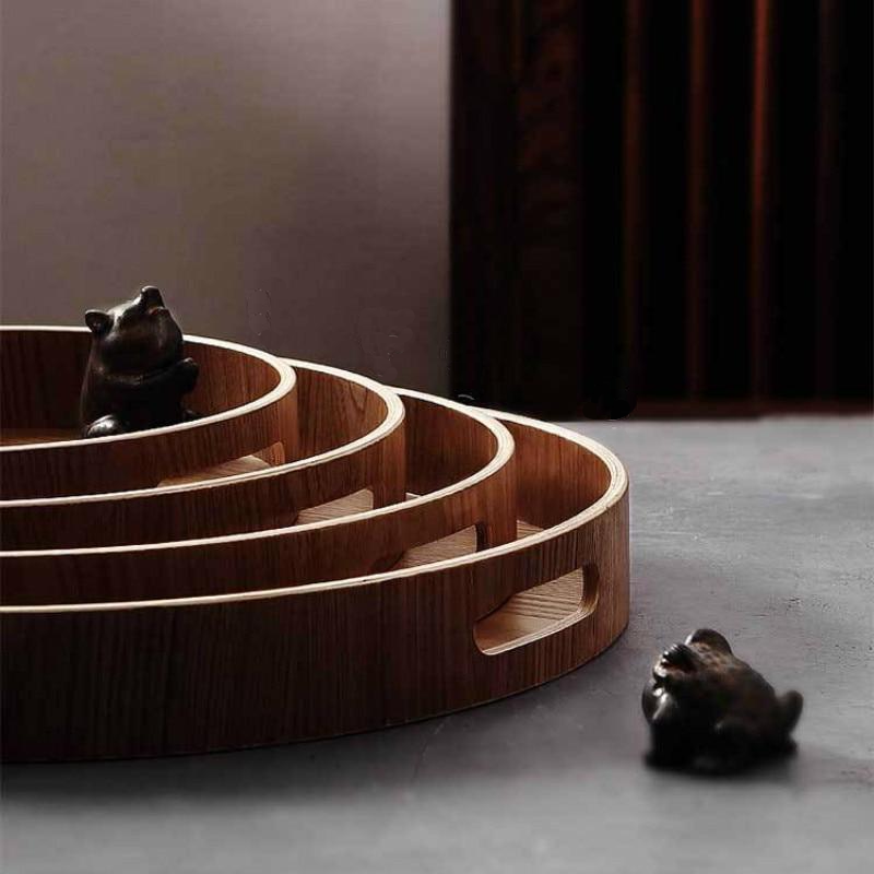 Slim Round Wooden Serving Trays