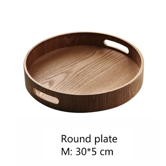 Slim Round Wooden Serving Trays