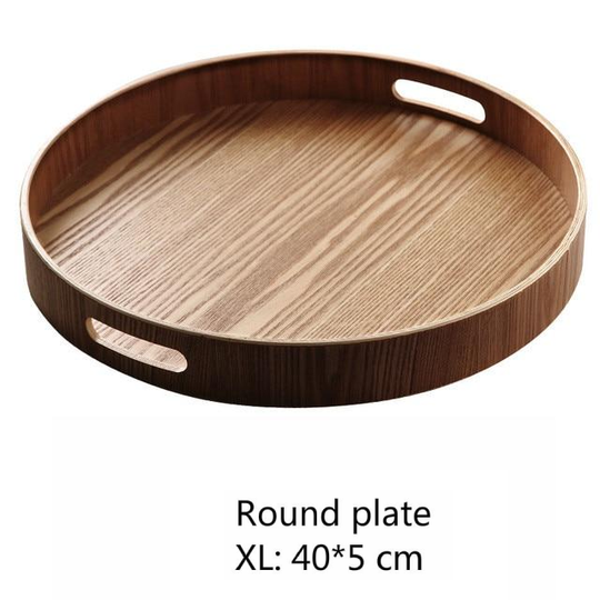 Slim Round Wooden Serving Trays