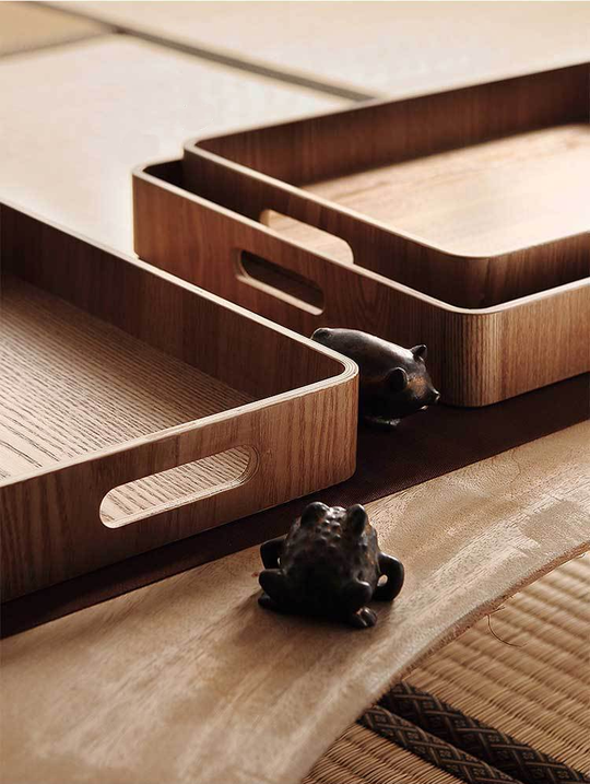 Slim Round Wooden Serving Trays
