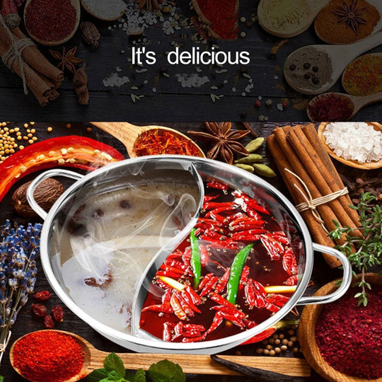 Hot Pot Twin Split Stainless Steel Pan