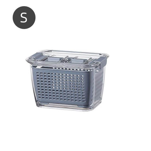 Multifunctional Vegetable & Fruit Refrigerator Drainage Organizer Box with Lid