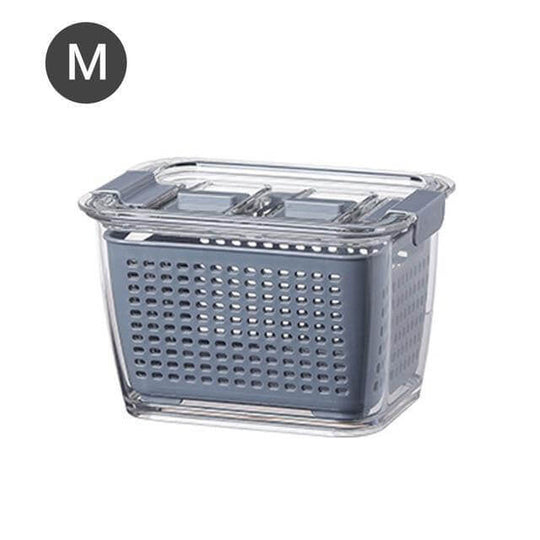 Multifunctional Vegetable & Fruit Refrigerator Drainage Organizer Box with Lid