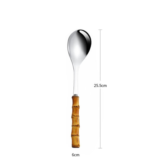 Bamboo Handle Salad Serving Cutlery Kitchen Accessories