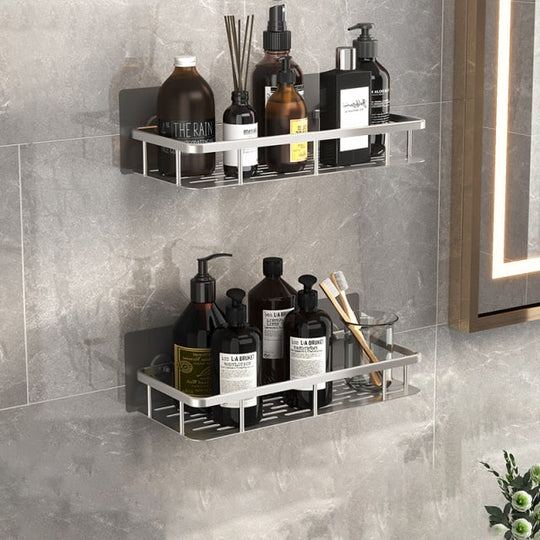 Metal Suction Cup Bathroom Shelves