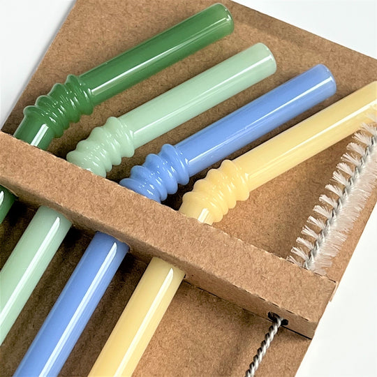 Glass Straw Set - 4 Pieces