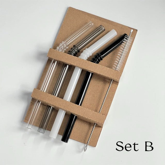 Glass Straw Set - 4 Pieces