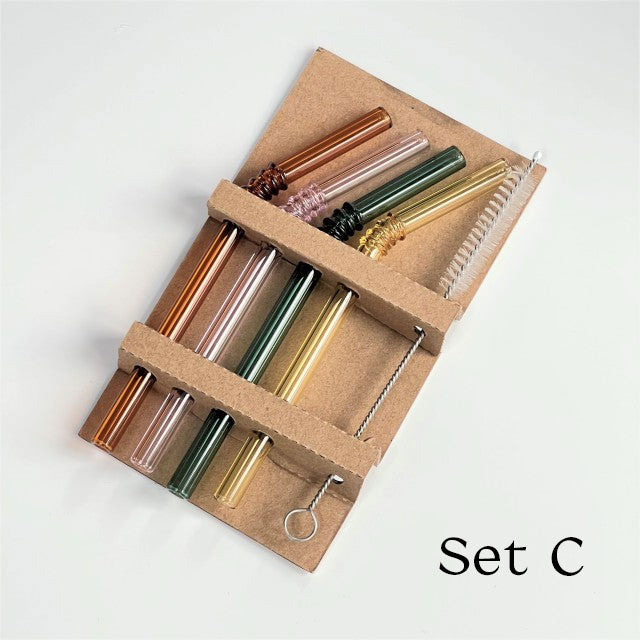 Glass Straw Set - 4 Pieces