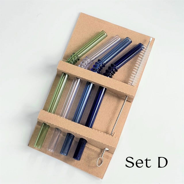 Glass Straw Set - 4 Pieces