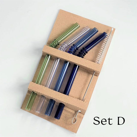 Glass Straw Set - 4 Pieces