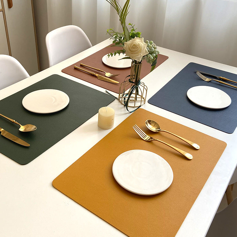 Modern Rectangular Waterproof PU Leather Placemats