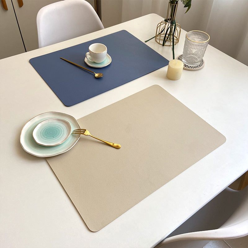 Modern Rectangular Waterproof PU Leather Placemats