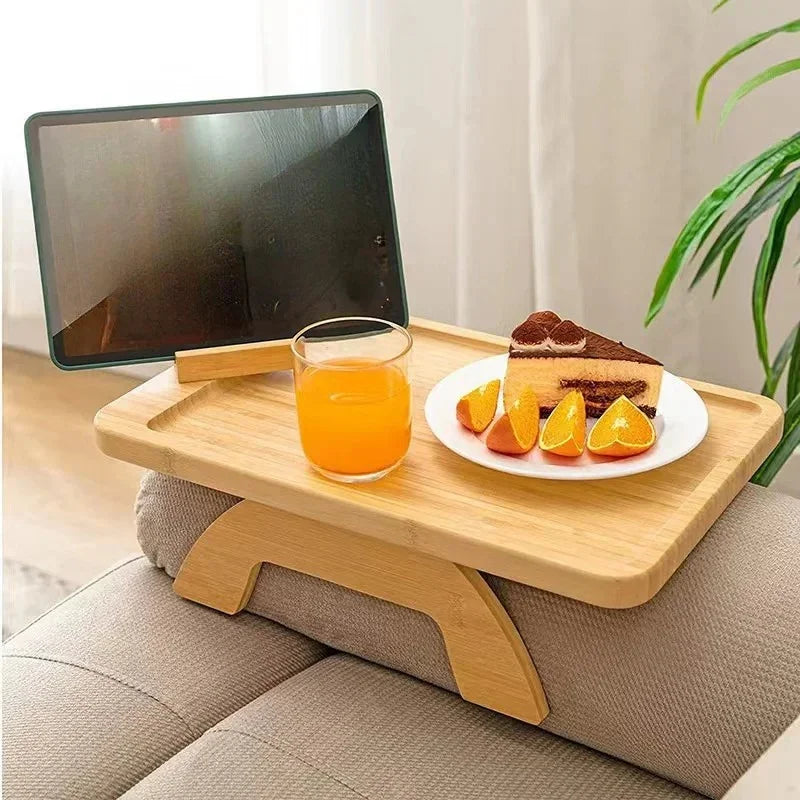 Sofa Arm Clip Table - Non-Slip Grips - Adjustable Fit