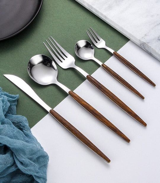 Wooden Handle Cutlery Set