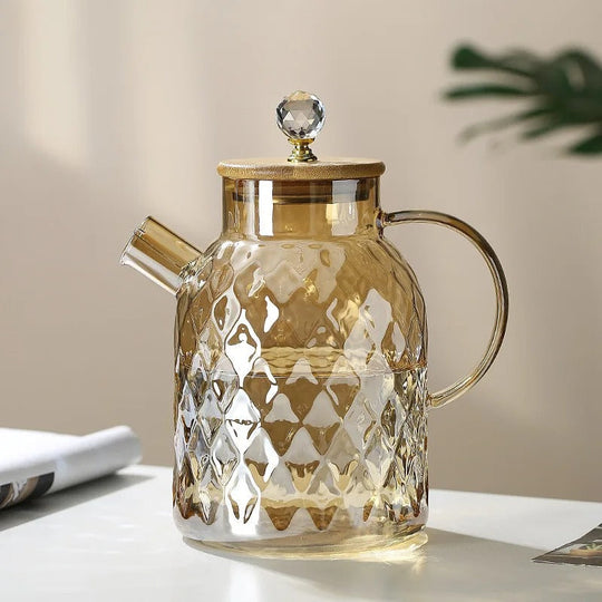 Classic Crystal Teapot | Glass & Wood