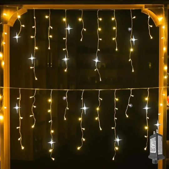 Twinkling Icicle String LED Lights | Warm White & Cool White, Extendable for Indoor & Outdoor Holiday Decor