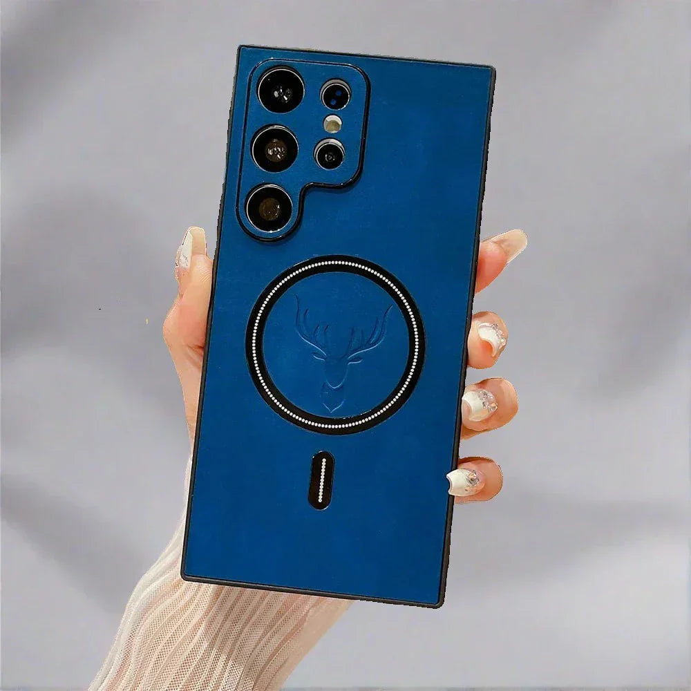 Leather Case for Samsung Phone | Magnetic Wireless Charging Case