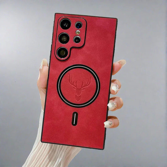Leather Case for Samsung Phone | Magnetic Wireless Charging Case