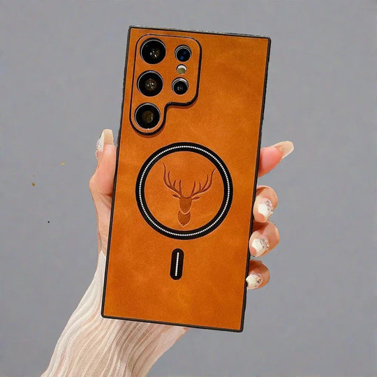 Leather Case for Samsung Phone | Magnetic Wireless Charging Case