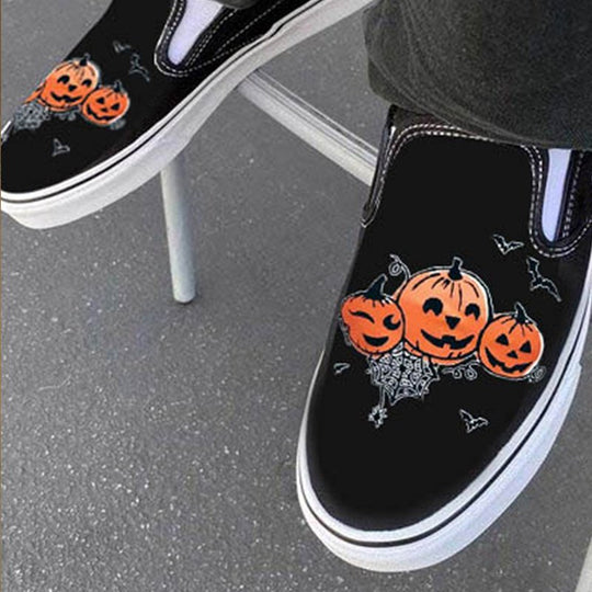 Casual Canvas Slip-Ons with Skull Design